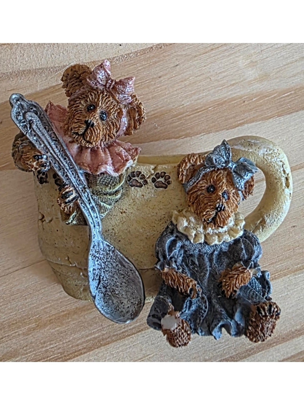 Vintage Boyds Bears Bearwear Teacup and Spoon Resin Pin Brooch